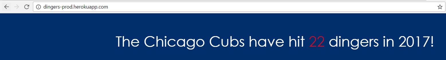 dingers-prod.herokuapp.com - The Chicago Cubs have hit 22 dingers in 2017!